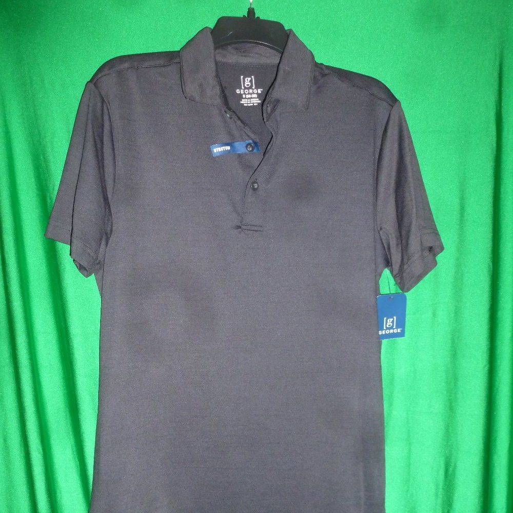 George men's black short-sleeve polo NEW  Sz S (34-36)